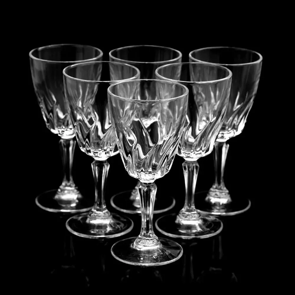 Cristal d'Arques Flamenco Crystal Cordial Glass Set French Luxury MCM Stemware